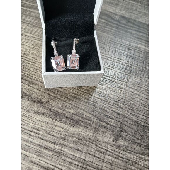 High-Quality Simulated Diamond Baguette Cut Dangle Earrings – Maximum Sparkle ✨ - Picture 9 of 10